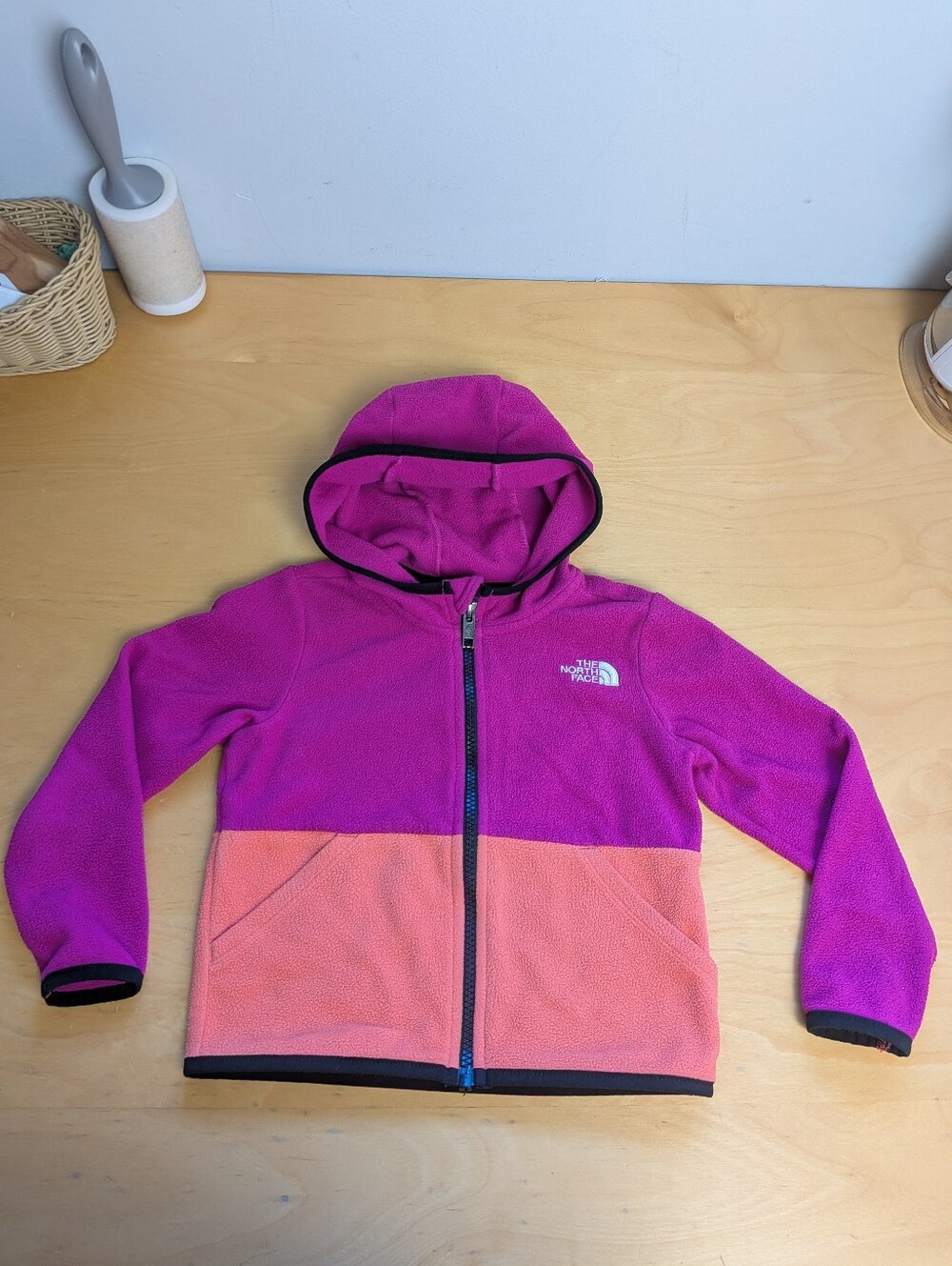 BUNDLE 2 THE NORTH FACE Kid Fleece Sweater Size 3T With Hoodie Full Zip Closure